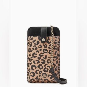 Kate Spade Remi Graphic Leopard Colorblock North South Tab Phone Crossbody NWOT
